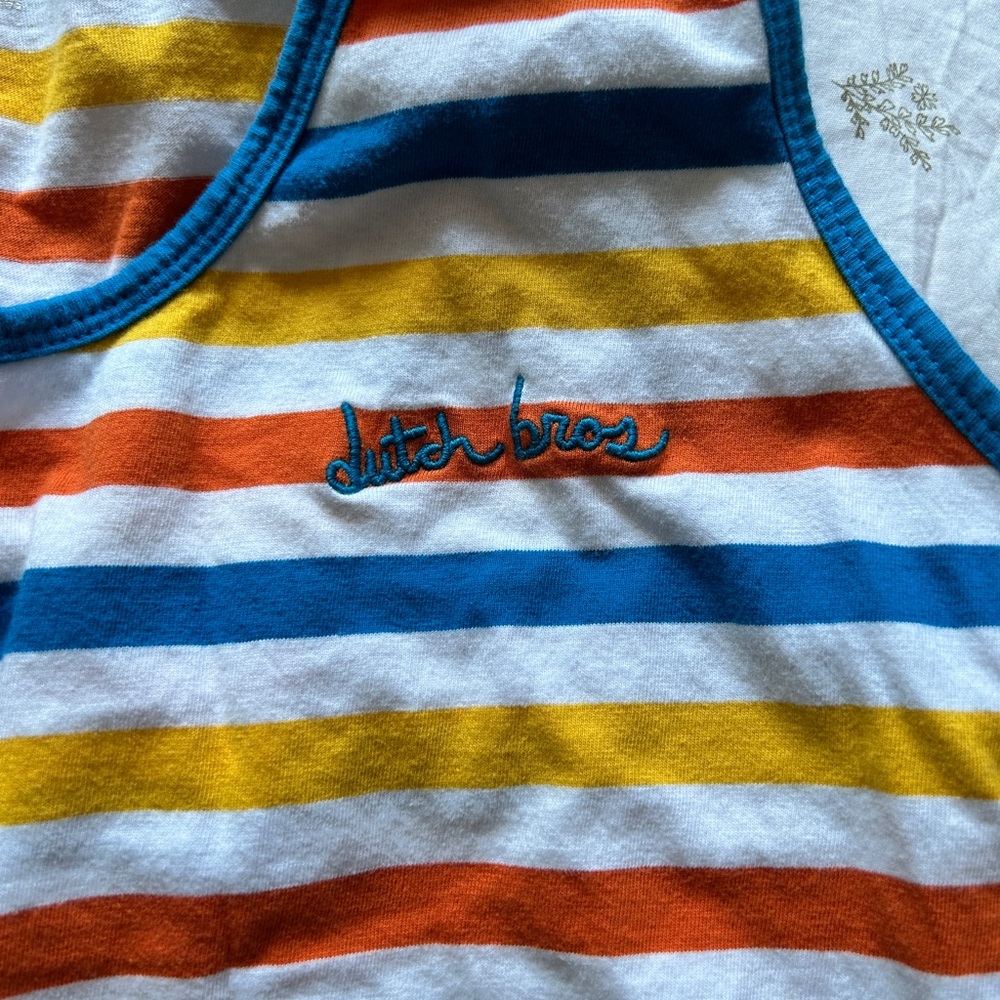 multi-colored dutch bros tank top